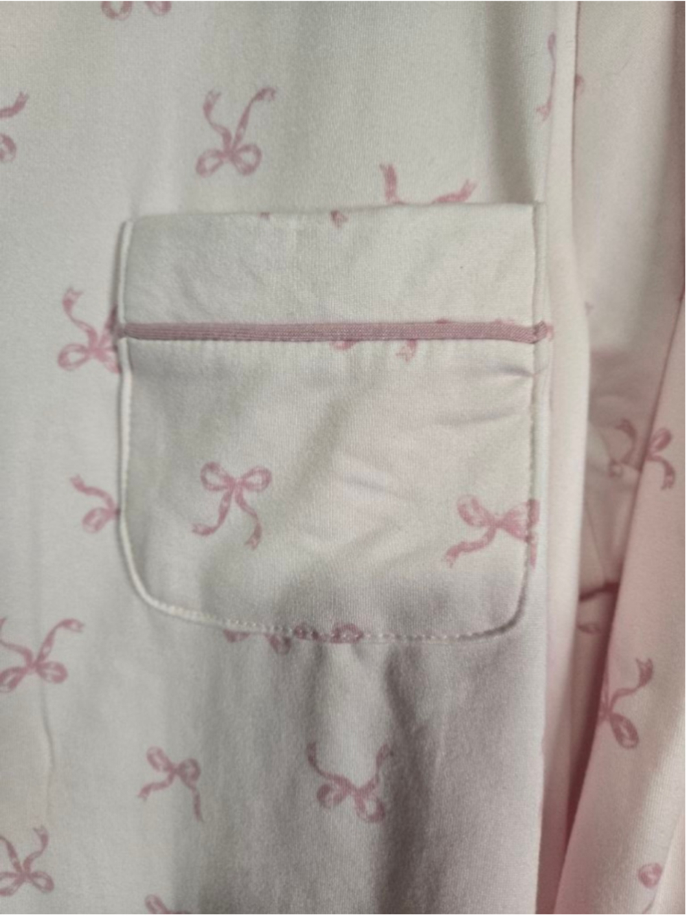Women's Laura Ashley Pink Bow Print Pajama Set XL - Picture 5 of 9